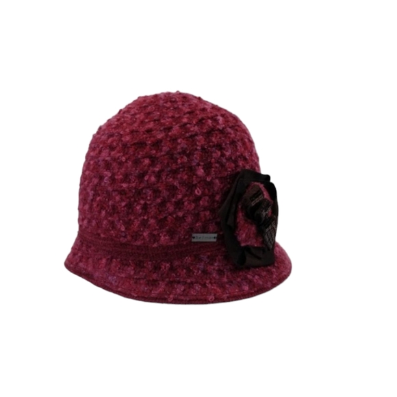 betmar Accessories - Betmar Women's Willow Braided Hat with Flower Trim Raspberry/Purplish